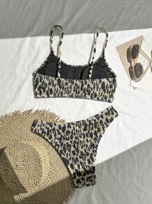 Swim Vcay Bộ bikini hở lưng họa tiết hoa nhiệt đới cho kỳ nghỉ hè trên bãi biển, tiệc tùng - Nhiều màu - Xem 2