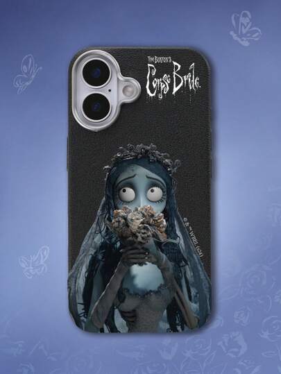 Corpse Bride | ROMWE 1 Custodia per telefono con stampa di profumo da sposa nera, compatibile con iPhone e altri modelli