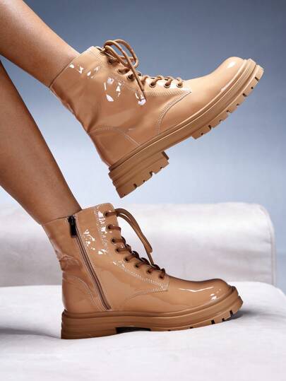 CUCCOO GRLICON Women's Ankle Boots And Short Boots, Y2K Style, Punk Style, Biker Style, Cool Girl Style, Suitable For Halloween, Christmas, Party