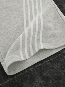 Manfinity EMRG 男士休闲运动裤，系带，条纹拼接和口袋，简约设计 - 灰色 - 查看 3