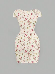 SHEIN MOD 女士休闲碎花全印花夏季连衣裙，女士碎花连衣裙，度假连衣裙，适合外出的乡村连衣裙 - 彩色 - 查看 2