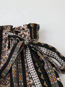 Breezaya Plus Size Women Woven Print Pants - Multicolor - View 4