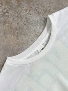 SHEIN Ensemble t-shirt à manches courtes et shorts pour garçons pré-adolescents, streetwear - Blanc - Voir 4