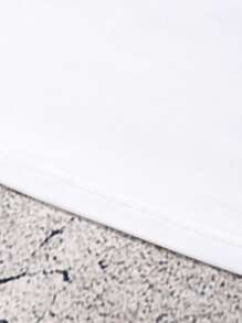 Teen Boy Graphic Printed Round Neck Short Sleeve Top And Shorts Casual 2 Pieces Set - Black and White - View 6