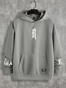 Manfinity VCAY 两件套男士休闲连帽长袖修身运动服套装 - 灰色 - 查看 3