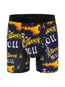 NotGurli 5pcs Men's Graffiti Printed Boxer Briefs