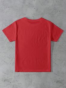 Manfinity Dauomo Men's Summer Casual Letter Print Round Neck Short Sleeve T-Shirt