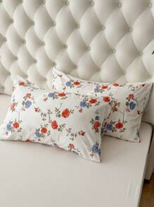 1个100%涤纶花卉图案信封式枕套，不含枕芯