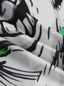 Manfinity EMRG Men's Young Street Style INS Products Oversized Graphic Print Hip-Hop Street Funny Fun Fright Comic Face Letter Pattern Loose White Short Sleeve T-Shirt. Oversized Graphic T-Shir Rapper Tshirt