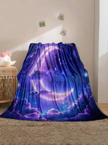 1 pièce Couverture en flanelle imprimée avec motif Ramadan Kareem