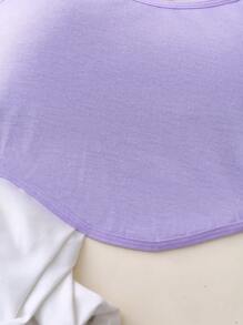 1 حمالة قطنية بسيطة بحمالات رفيعة بلون أرجواني، للفتيات المراهقات