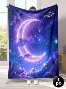 1 pièce Couverture en flanelle imprimée avec motif Ramadan Kareem