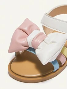 Cozy Pixies 1 Paar farbenfrohe Schleifendesign Prinzessinnenstil Flache Sandalen für Baby Mädchen, vielseitig und süß, für Frühling und Sommer