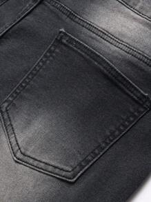 Manfinity LEGND Plus Size Men's Simple Front Button Pocket Casual Denim Black Jeans