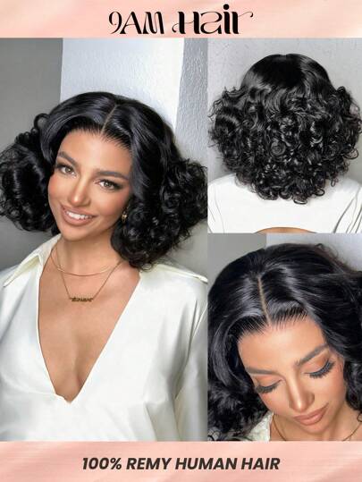 Loose Deep Wave Natural Black Lace Front Wig Human Hair Egg Wave 13X4 Lace Front Wigs 150% Density 1B Color Lace Frontal Wigs Loose Curly Body Wave Human Hair Wigs For Women