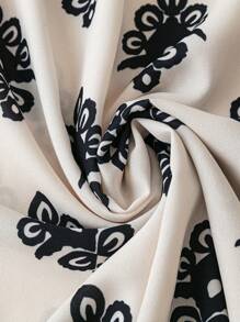 EMERY ROSE 女士 V 领短袖全花卉印花休闲迷你连衣裙，度假风格