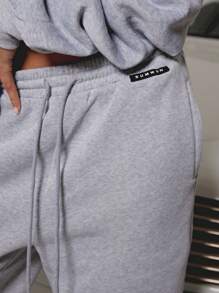 SUMWON WOMEN 宽松水洗卷边运动裤 - 淺灰色 - 查看 7