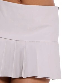 MUSERA Chân váy ngắn xếp ly cạp dày phong cách Y2K thập niên 90, thích hợp cho tiệc hè, kỳ nghỉ, lễ hội. - Màu Mù tạt vàng - Xem 5