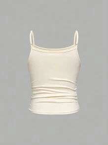 SHEIN Girlism 3 件套 Tween 女童修身休闲运动基本款吊带背心套装