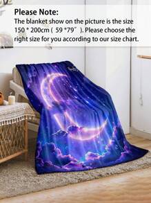 1 pièce Couverture en flanelle imprimée avec motif Ramadan Kareem