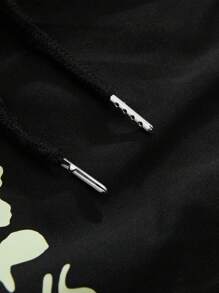 PAVTROS Manfinity Streetrush Men'sRound Neck Short Sleeve Printed Casual Top And Pants 2 Pieces Set