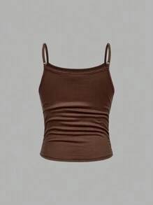 SHEIN Girlism 3 件套 Tween 女童修身休闲运动基本款吊带背心套装