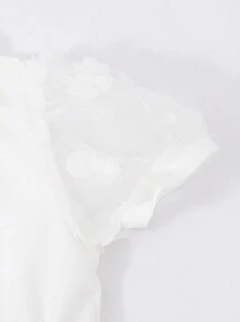 SHEIN Explorewe 适合少女的法式复古雪纺衬衫裙，飘逸柔软，宽松舒适，贴身优雅，适合夏季，适合婚礼/婚礼宾客