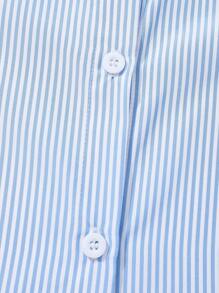 Conjunto de 3 piezas para adolescentes: Camisa a rayas + Chaleco + Pantalones cortos - Azul - Ver 5