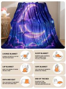 1 pièce Couverture en flanelle imprimée avec motif Ramadan Kareem