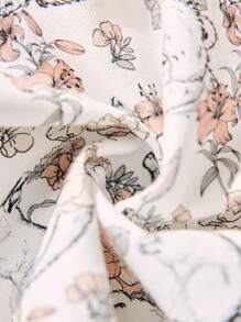 Cozy Pixies Babymeisjesjurk met ditsy bloemenpatchwork, geplooide kraag, lange mouwen en getailleerde taille