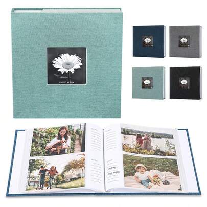 1pc Quà tặng sáng tạo bằng vải lanh tối giản 6 inch Album ảnh 200 tờ có túi đựng ảnh