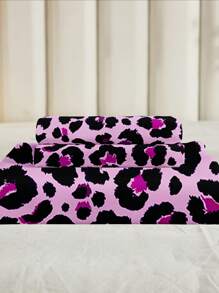3 件套涤纶豹纹床上用品套装,适合所有季节,适用于卧室装饰 - 紫色 - 查看 7