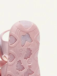 Cozy Pixies 夏季可爱兔子蝴蝶结幼儿女童室内户外一脚蹬轻便平底凉鞋，适合婴儿，粉色 - 粉色 - 查看 7