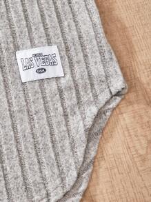 Teen Girl Long Sleeve Printed Hooded Top And Ribbed Pants 2 Pieces Set, Casual & Sweet - Apricot - View 4