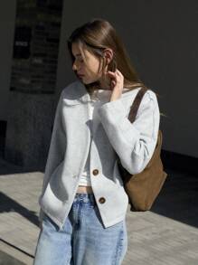 Jouncy Veste décontractée à manches longues avec boutons devant pour femme, pour un usage quotidien