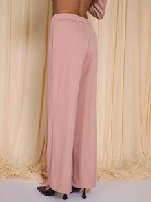 COSMINA Pantalones rectos y holgados de color rosa elegante para mujer, ideales para ir al trabajo, para primavera/verano