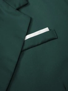 Manfinity Mode Ensemble de costume couleur unie pour homme avec chemise et pantalon, style minimaliste pour un port décontracté au quotidien