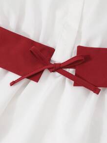 SHEIN Explorewe 适合少女的法式复古雪纺衬衫裙，飘逸柔软，宽松舒适，贴身优雅，适合夏季，适合婚礼/婚礼宾客