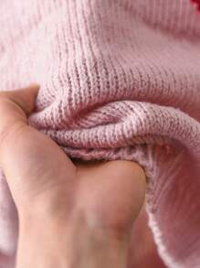 CosyJoli Plus Size Heart Print V-Neck Casual Pullover Sweater Vest, Suitable For Valentine's Day In Fall/Winter - Pink - View 10