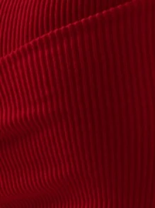 Aloruh Women's Solid White Off Shoulder Asymmetrical Ruched Metal Buckle Decor Long Sleeve Bodycon Mini Dress, Autumn/Winter - Red - View 3