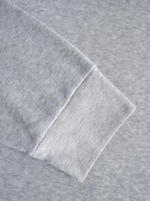 2pcs/Set Women Letter Print Round Neck Long Sleeve Top And Shorts Outfit