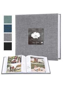 1pc Minimalistic Linen Creative Gift 6-Inch 200 Sheets Photo Album With Pockets For Photo Storage - Multicolor - View 6