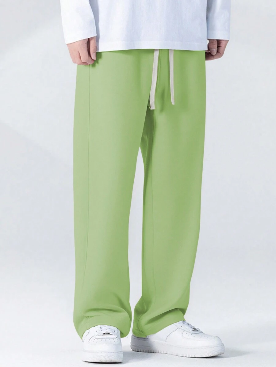 Manfinity Roghcode Loose Men's Drawstring Waist Sweatpants - Green - View 1