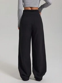 EURMUSE 女式纯色平角裤腰细节裤