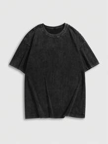 ROMWE MEN Men's Anime Floral Printed Retro Short Sleeve T-Shirt, Casual Suitable For Spring & Summer - Black - View 2