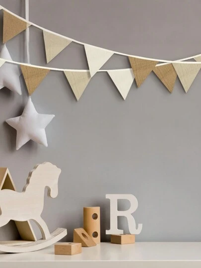 SHEIN 1 סט כרזות חאקי יוטה בגודל 3.6M, דגלוני יוטה, דגיפי פשתן, סרטי גרלנד, מתאים לימי הולדת, חתונות, מסיבות, קמפינג, חג הפסחא הבוהמייני, קישוטי מסיבת חג