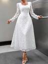 SHEIN Romantischer Stil, Spitzen Bleistiftrock Maxikleid