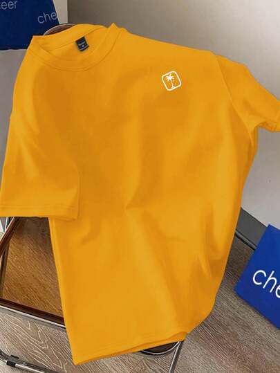 Claim Dot Men's Summer Letter Print Round Neck Short Sleeve Casual T-Shirt Men Summer Men Streetwear T-Shirt Men Drop Shoulder Tee,Streetwear,Boyfriend Gifts, Back To School,Graphic Tees,Back To School