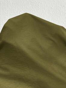 SHEIN Puff Sleeve Fitted Maternity Dress, Elegant Dress - Army Green - View 3