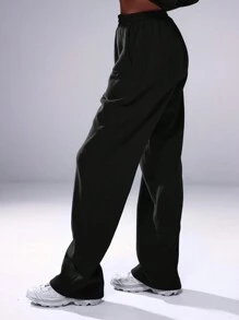 MUSERA Embroidered Oversized Wide Leg Sweatpants Vacation Spring